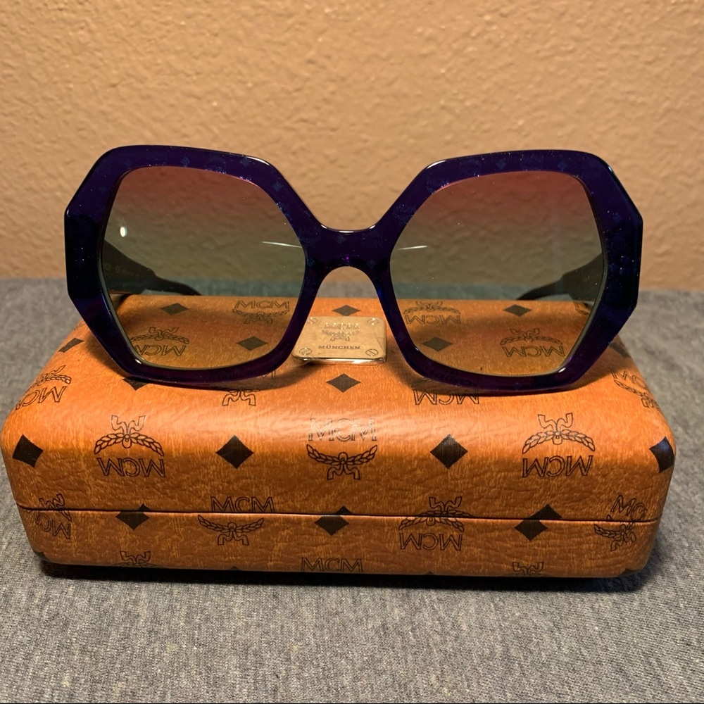 MCM Blue Fluo Visetos Butterfly Sunglasses